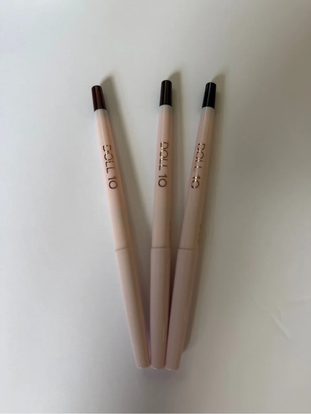DOLL 10 Retractable Brow Pencil Trio - Neutral Brown Shades NEW